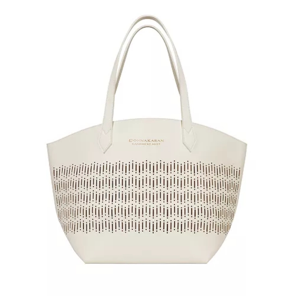 New Donna Karan Cashmere Neutral Summer Shopper Tote Beach Bag Nwt